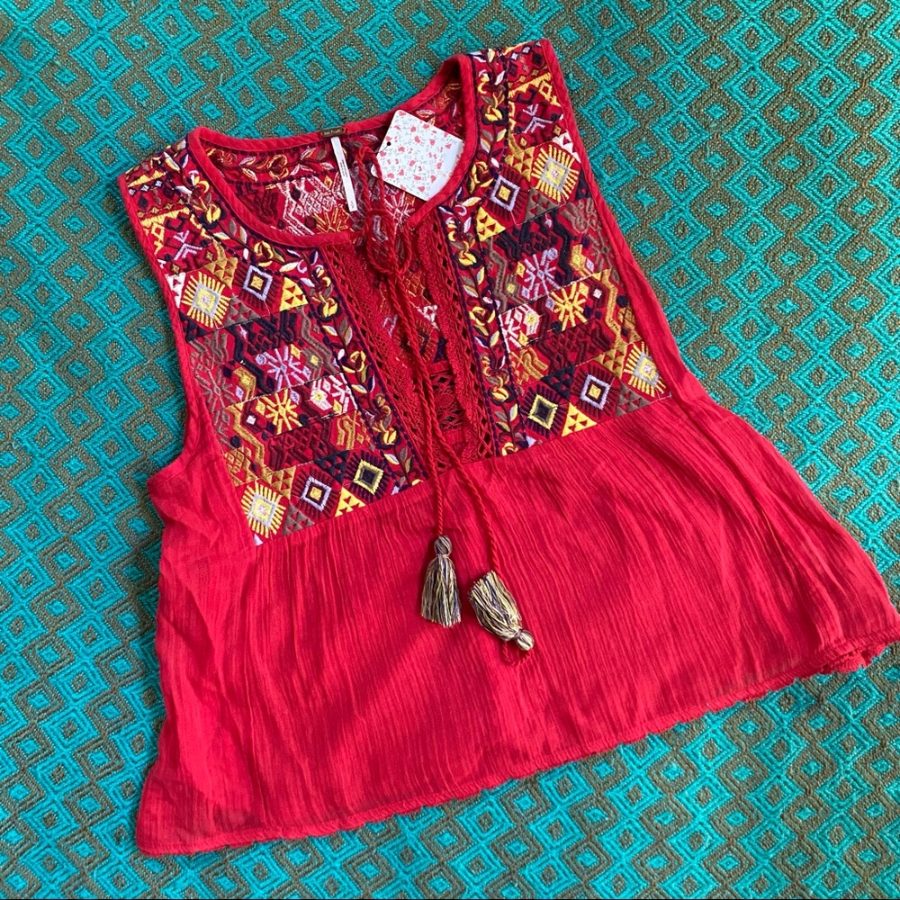 BNWT Free People Embroidered Top
